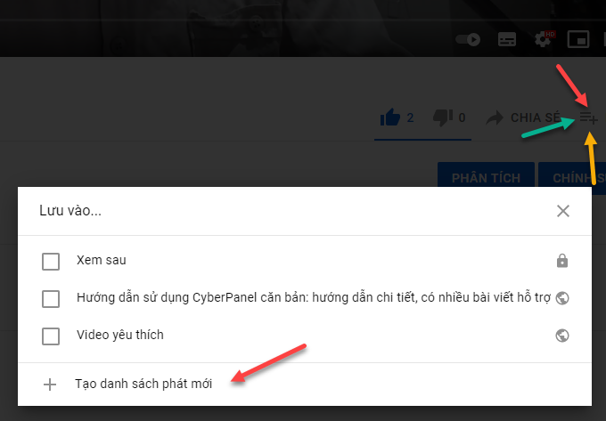 tạo danh sách phát / playlist