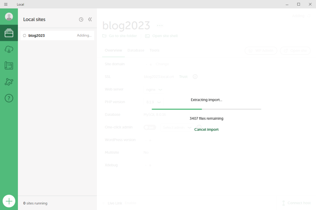 Đợi quá trình đẩy dữ liệu