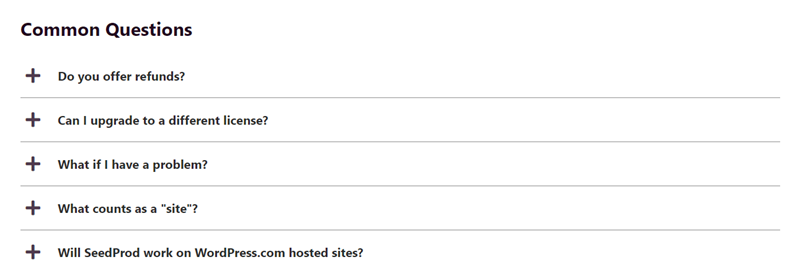 Các câu hỏi thường gặp được đưa vào luôn phần báo giá sản phẩm