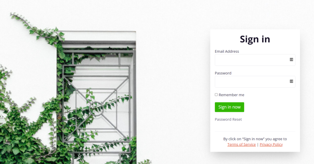 Ví dụ về trang đăng nhập khác