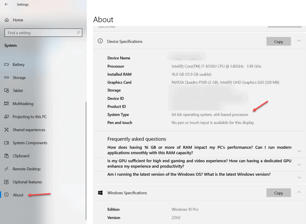 Thông tin kiến trúc máy