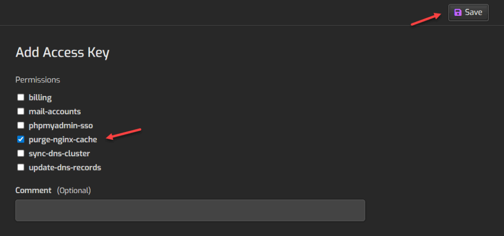 Tạo khóa cho nhiệm vụ xóa cache