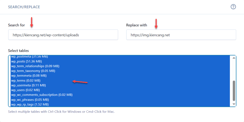 Thay thế link ảnh cũ bằng link ảnh mới
