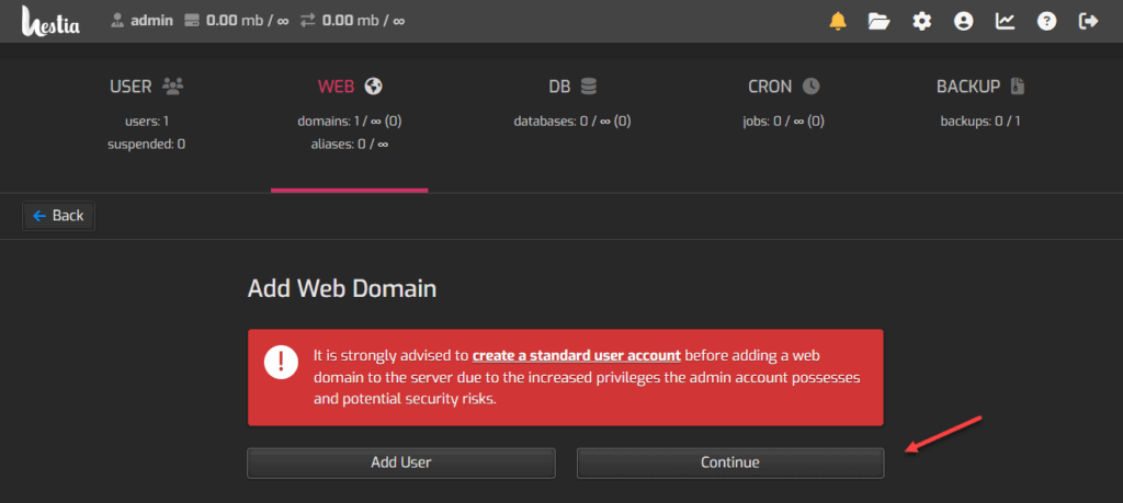 Bỏ qua việc thêm user