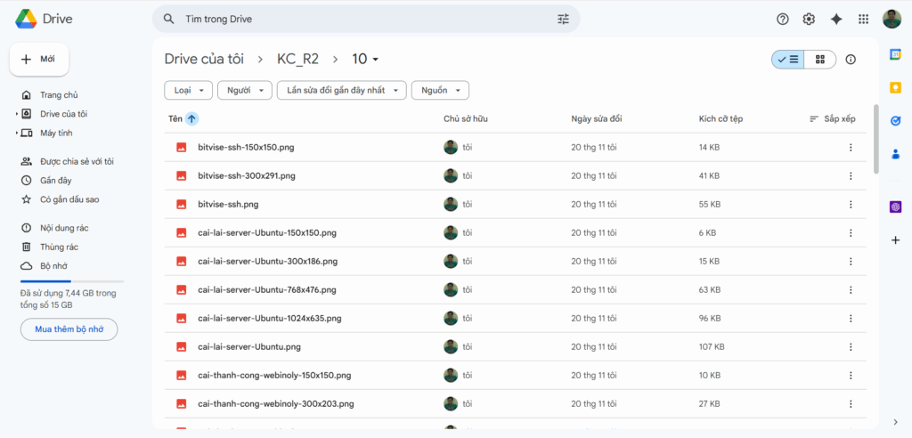 Tải lên thành công dữ liệu từ máy tính cá nhân lên Google Drive thông qua Rclone