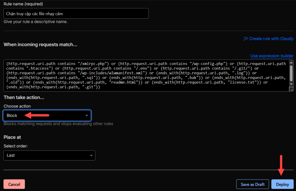 Block các file nhạy cảm