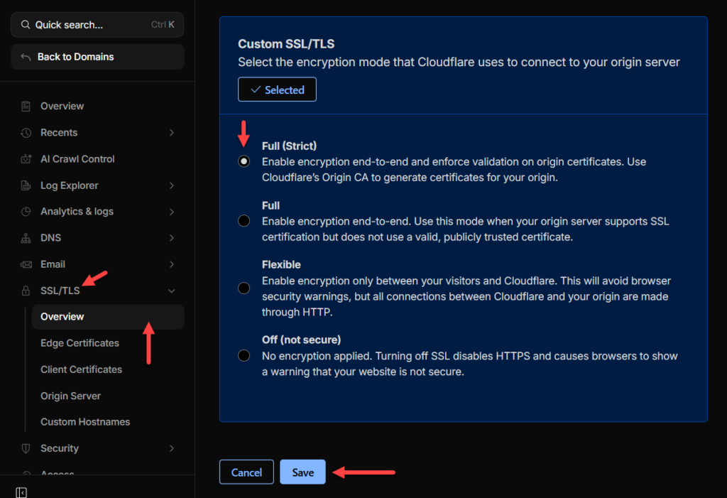 Cấu hình bắt buộc khi triển khai Cloudflare + Caddy Server
