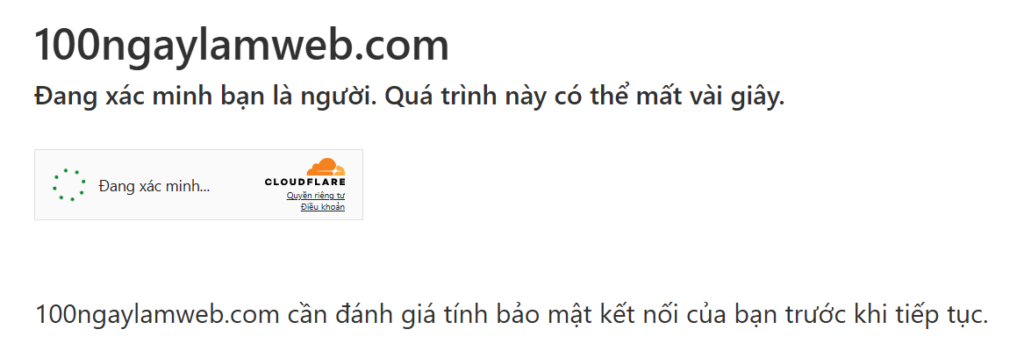 Cloudflare kiểm tra trước khi cho truy cập trang login